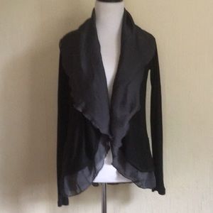 NWT Ruffle trim, open cardigan by YA LOS ANGELES